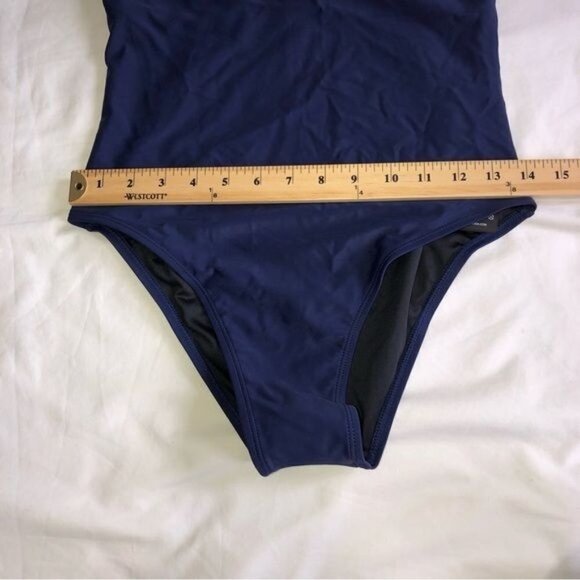 Relleciga One Piece Swimsuit Blue Orange White Size Medium Modest Paris NEW - Picture 6 of 8